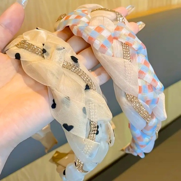 Vintage Style Braided Rhinestone Headband - Picture 4 of 6